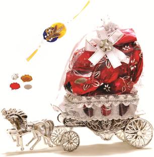 Skylofts Beautiful Horse Chocolate Gift with 10pcs & Rakhi Teeka Set Combo