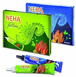 Neha Herbal Red & Black Henna Fast Colour Cone Synthetic Mehendi