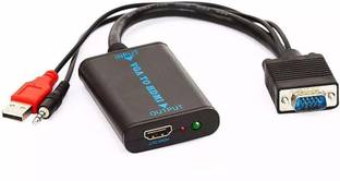 LipiWorld  TV-out Cable VGA Male to HDMI Female 1080P Full HD Video Adapter Converter with USB Power Cable and 3.5 mm Audio Jack for PC Laptop Display Computer Mac Projector