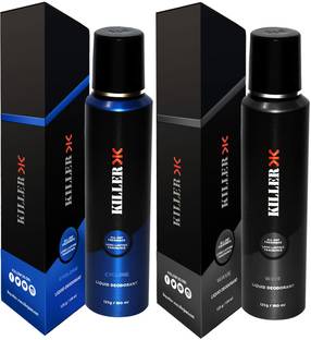 KILLER Cyclone And Wave Liquid Deodorant 150ML Each (Pack of 2) Perfume Body Spray - For Men & Women (300 ml, Pack of 2) Deodorant Spray  -  For Men & Women