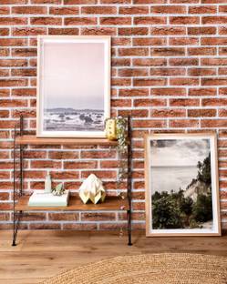 akadeco Paper, Vinyl Classics Brown, White Wallpaper