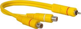 Crystonics  TV-out Cable 2 RCA female to 1 RCA male joiner cable Stereo Audio Cable
