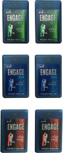 Engage 2 CITRUS FRESH, 2 COOL MARINE, 2 CLASSIC WOODY (PACK OF 6) Pocket Perfume  -  For Men & Women