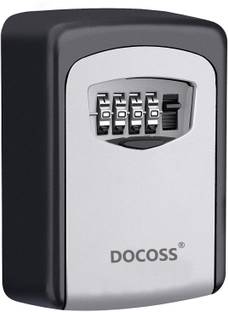 DOCOSS Metal Key Safe Wall Mounted Storage Key Box with Password Lock Combination Lock