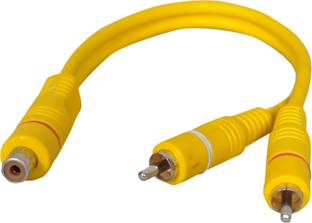 Crystonics  TV-out Cable 2 RCA Male to 1 RCA Female joiner cable Stereo Audio Cable