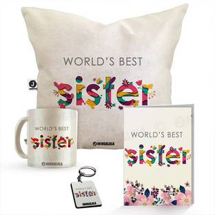 Jhingalala Mug, Cushion, Greeting Card, Keychain Gift Set
