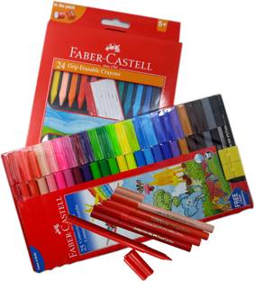 FABER-CASTELL MAJESTIC BASKET 25 SHADES CONNECTOR SKETCH PEN WITH 24 ERASABLE CRAYON SET