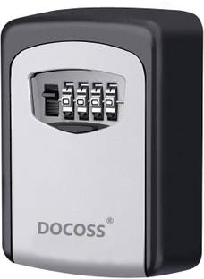 DOCOSS Metal Key Safe Wall Mounted for House Outdoor Storage Key Box Combination Lock