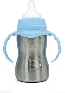 The Little Lookers ™ Sipper/Feeding Bottle | Steel Feeder Cum Sipper (Blue, 240 ML) - 240 ml