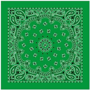 Bismaadh 100% Cotton Western Paisley Bandanas DD-456 ["Green"] Handkerchief