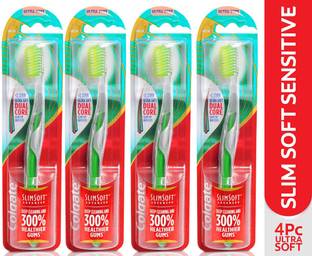 Colgate Slimsoft Advanced (Pack of 4) Ultrasoft Toothbrush (Color May Vary) Ultra Soft Toothbrush
