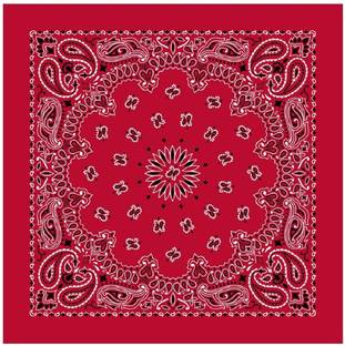 Bismaadh 100% Cotton Western Paisley Bandanas AA-85 ["Red"] Handkerchief