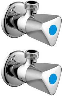 DRIZZLE Angle Cock Acura Brass Chrome Plated - Angle Valve Stop Cock For Bathroom - Angle Tap for Geyser And Basin Tap Connection - Set of 2 Angle Cock Faucet