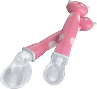 FISHER-PRICE 100% Non-Toxic, BPA-Free Baby Training & Feeding Spoon Set of 2 | Gentle on Gums  - Silicone