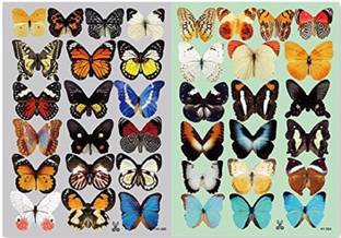 SV Traders 3D Butterflies' Wall Sticker (PVC, 38 Pieces,1+1 Sheet,29.7 cmx21 cm) Pack of 38