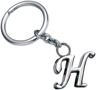 MISMIL Alphabet Letter H Metal Keychain Keyring Silver H letter Key Chain