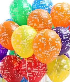 Bash N Splash Printed Large Multicolored Happy Birthday Printed Balloon Pack Of 30 Balloon
