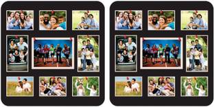Marine Pearl 12x12 Inch Set of 2 Multifunctional Pin Up Photo Frames Wall Hanging Collage Soft Board For Home & Office (Sporty, Black) Frame Bulletin Board