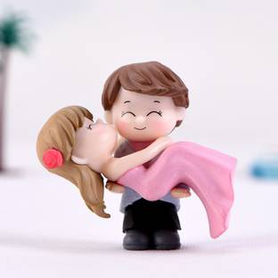 P s retail Sweety Lovers Couple Hug Style Figurine Miniature- Style 9 -(2pcs/Set) Decorative Showpiece  -  5.5 cm