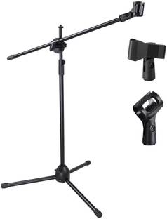 Techtest New Microphone Stand Professional Swing Boom Floor Stand Microphone Holder Flexible Stage Tripod For Studio Recording Suspension Scissor Arm Clamp Speech Bracket Condenser Desktop Voice Adjustable Collapsible, Microphone Stand, Studio Microphone Stand, Recording Mic Stand, ( Metal Stand NB-200 )
