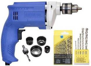 Qutbi tools Powerful 10mm drill machine with Bits Free Pistol Grip Drill
