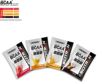 Scitron Advanced BCAA 100% Vegan 4 Flavour Variety Box 7 Single Servings of each flavour BCAA