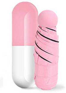 MEZIRE Designer Ultra Mini UV Coated 4-Fold Travel Capsule Umbrella