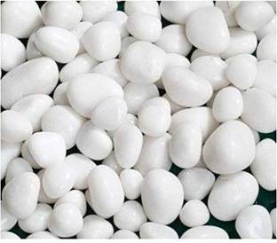 OrchidWala WHTPEBBL1KG Polished Round, Asymmetrical Marble Pebbles
