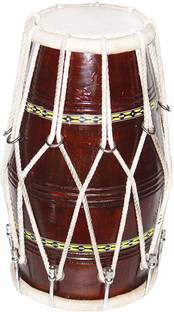 RAM musical Dholak in mango wood Brown polish Half set Wooden Bongo