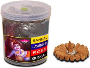 SHRI ANAND Dry_dhoop_Set of 4 Sandal, Lavender, Rose, Guggul Dhoop