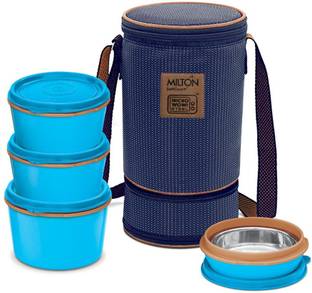 MILTON Flexi Insulated Inner Stainless Steel Lunch Box Set, 4-Pieces 4 Containers Lunch Box