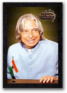 Poster N Frames Poster N Frames UV Textured Decorative Art Print of Dr.A. P. J. Abdul Kalam with wooden synthetic frame Painting Size 14 x 20 inch Digital Reprint 20 inch x 14 inch Painting