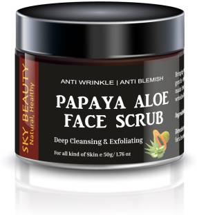 SKY BEAUTY Organic Papaya Aloe Anti Wrinkle & Anti Blemish Face  Scrub