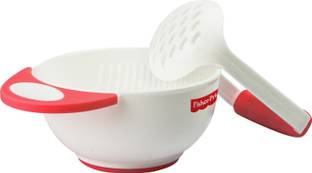 FISHER-PRICE Firm Grip Food Masher, Serve & Feeding Bowl | Easy to Carry, Sterilize & Travel  - Polypropylene