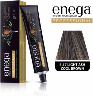 enega Professional Nourishing Ammonia Free Cream Hair Color , Ash Cool Brown 5.17
