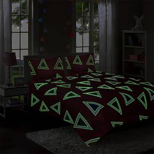Miss & Chief Cotton Double Flat 144 TC Glow in the Dark Bedsheet