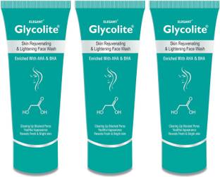 ELEGANT Glycolite Skin Rejuvenating & Lightening Facewash 60ml (Pack of 3) Face Wash