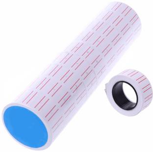 AM 10 Rolls Price Label Paper Tag Sticker White Red Line for MX5500 EOS 8 Digits price Labeler Gun . Self Adhesive Paper Label