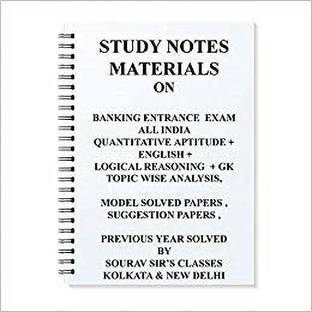 Study Material Notes For Banking Entrance Exam [ PACK OF 4 BOOKS ] With Logical Reasoning + Data Interpretation+ English+ Mathematics + Statistics Topic Wise