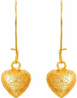 TAP Fashion Fusion Fashionable Valentine One Gram Gold Plated Designer Heart Shape Earring for Women & Girls Copper Drops & Danglers