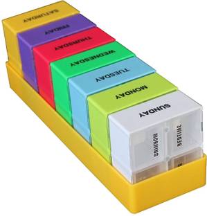 Zollyss 1 PC 7 Day 28 Lattice Pill Box Morning Night Medicine Pill Organizer Boxes Weekly Pill Box
