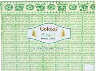 Goloka Patchouli Dhoop Cones Pack Of 12 (10 Cones Each Pack) Dhoop