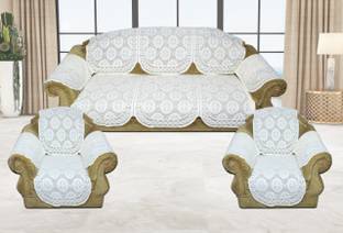 Luxury Crafts Polyester 3+1+1 Seater Sofa Abstract Cover