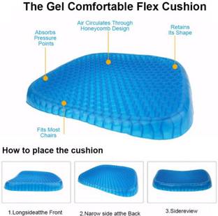 Sarveshver Gel Egg Rubber Sitter Cushion Soft Breathable Honeycomb Seat Back / Lumbar Support
