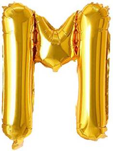 SmsTraders Solid Golden Color Alphabet (M) 3d Foil Letter Balloon