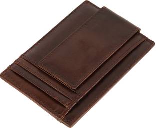 Jungler RFID Blocking Minimalist Genuine Leather Money Clip Wallet Slim Front Pocket Wallet Credit Card Holder with ID Window 6 Card Holder