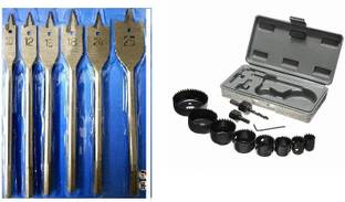 Inditrust 11 Pcs wood Cutting Rotary Bit Set for Cutting Smooth Clean accurate holes Hole Saw Cutter for Cutting Round Wood, Plastic Working Hand Tool Kit and 6 pc Power bit set combo set Rotary Bit Set