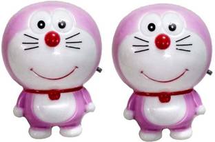 Mopi Pink Doraemon LED Night Light Plug-in Switch (Pack of 2) Night Lamp