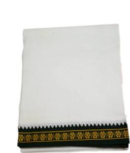 U P Khadi and Handloom Solid White Lungi