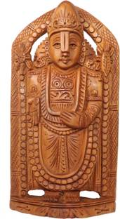 RDK Pure Sandalwood (Original Chandan) Tirupati Balaji Idol Decorative Showpiece  -  10 cm